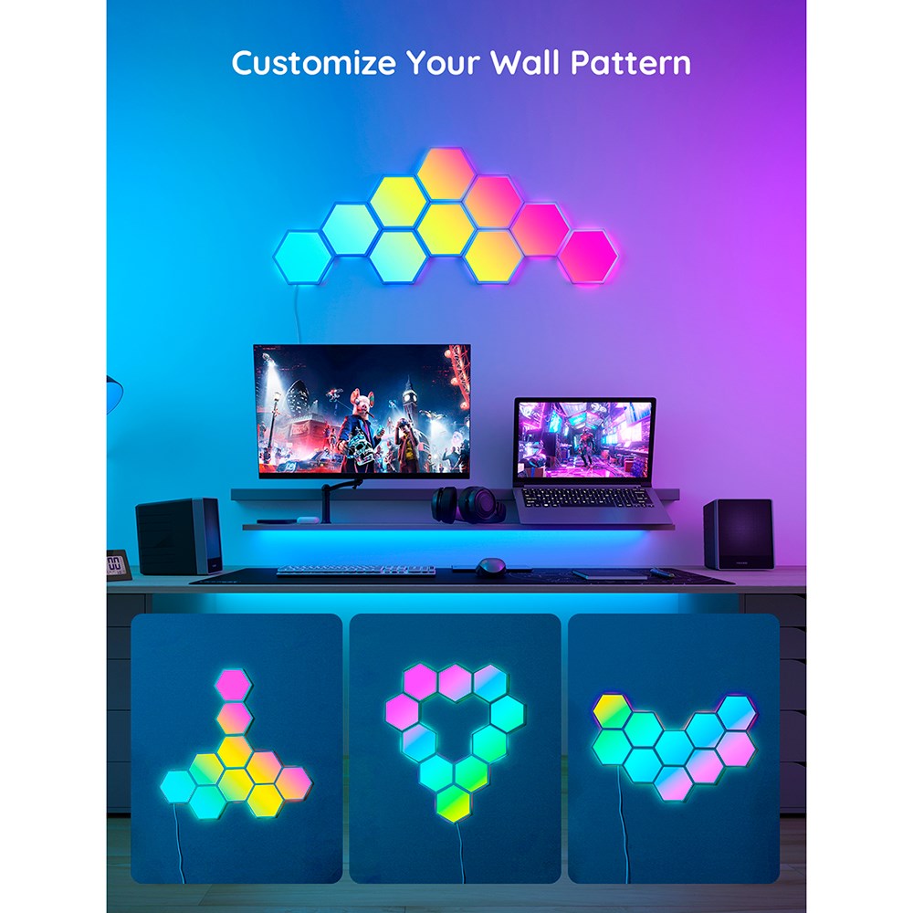 Govee Glide Hexa Light Panels - 10 stk. - Hvit