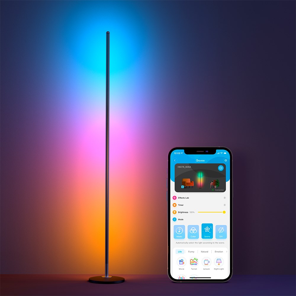 Govee Corner Smart Floor Lamp - Svart