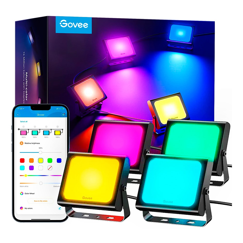 Govee Smart LED Flood Lights - 4 stk. - Svart