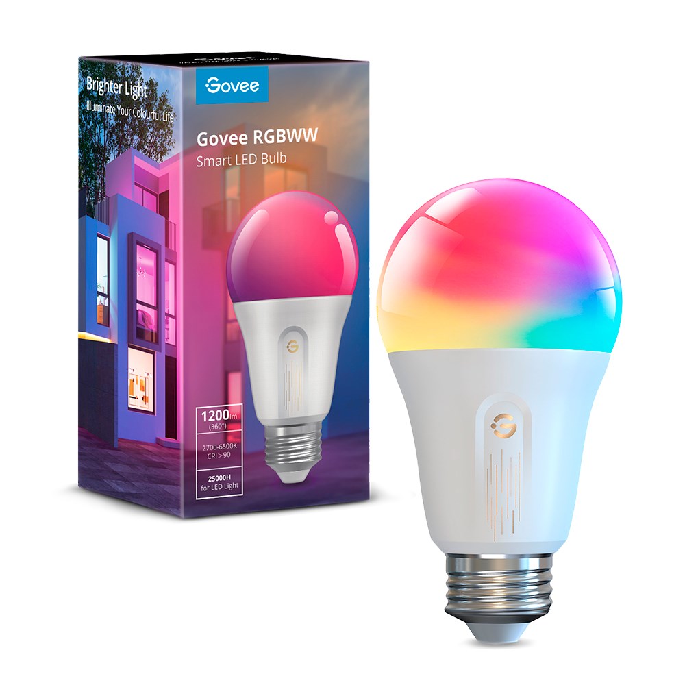 Govee 1200lm WIFI & Bluetooth Smart Light Bulb - Hvit