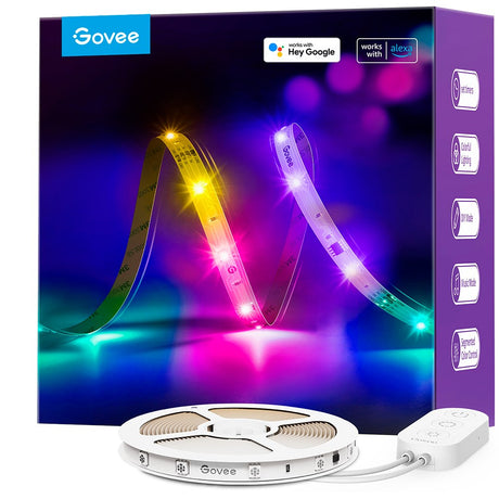 Govee Basic Wi-Fi + Bluetooth RGBIC LED Strip Lights - 5m - Hvit