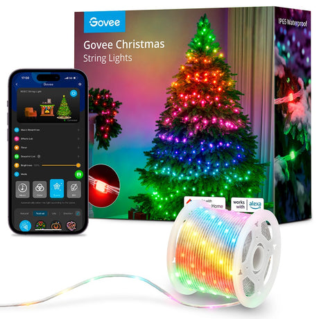 Govee Christmas Lights 20m Smart Home Lysstreng - Flerfargede Lys