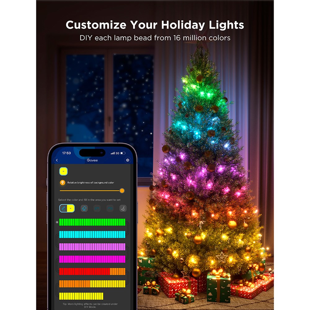 Govee Christmas Lights 20m Smart Home Lysstreng - Flerfargede Lys