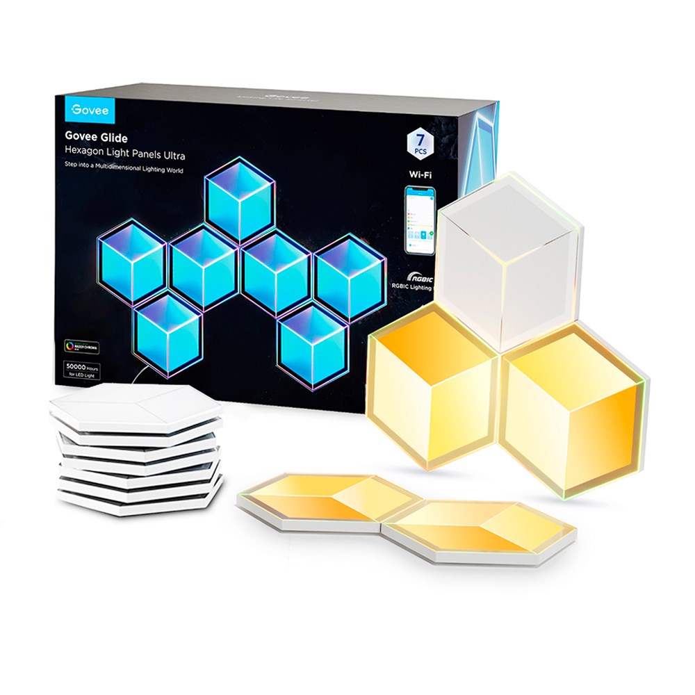 Govee Glide Hexa Ultra Light Panels - 7 stk. - Hvit