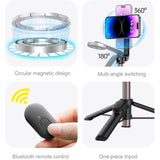 TELESIN Mini Magnetisk Selfie Stick for Mobil - MagSafe Kompatibel - Svart