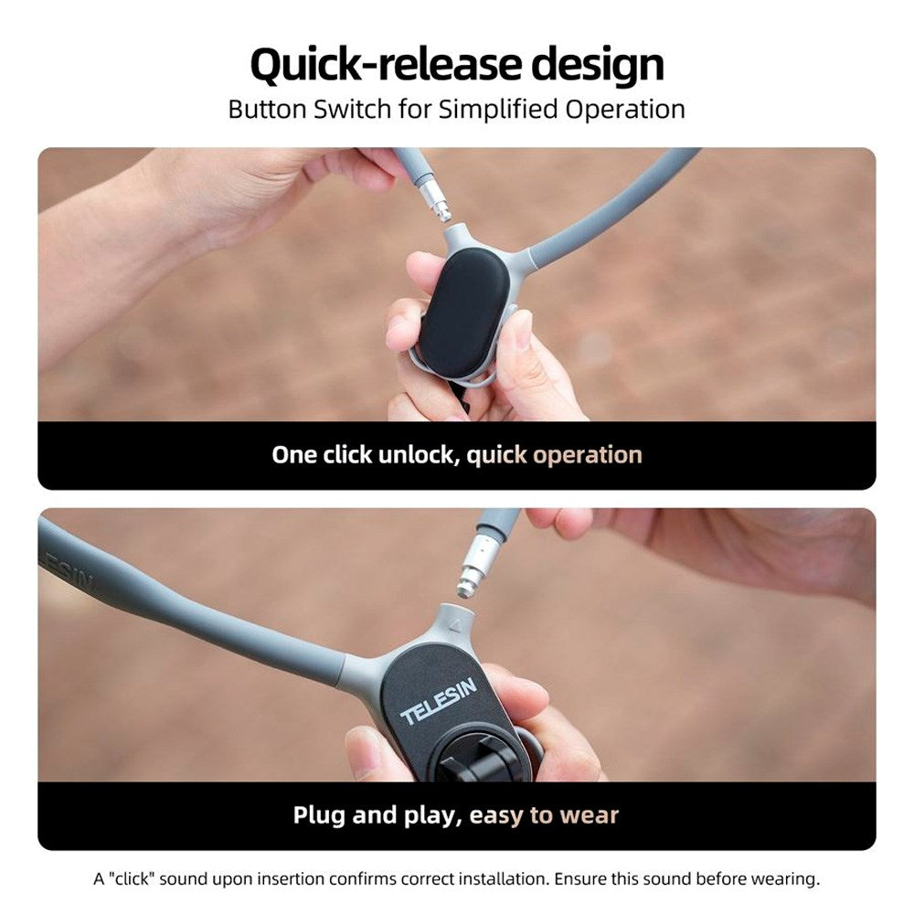 TELESIN Magnetisk Halsrem for Mobil - MagSafe Kompatibel - Grå