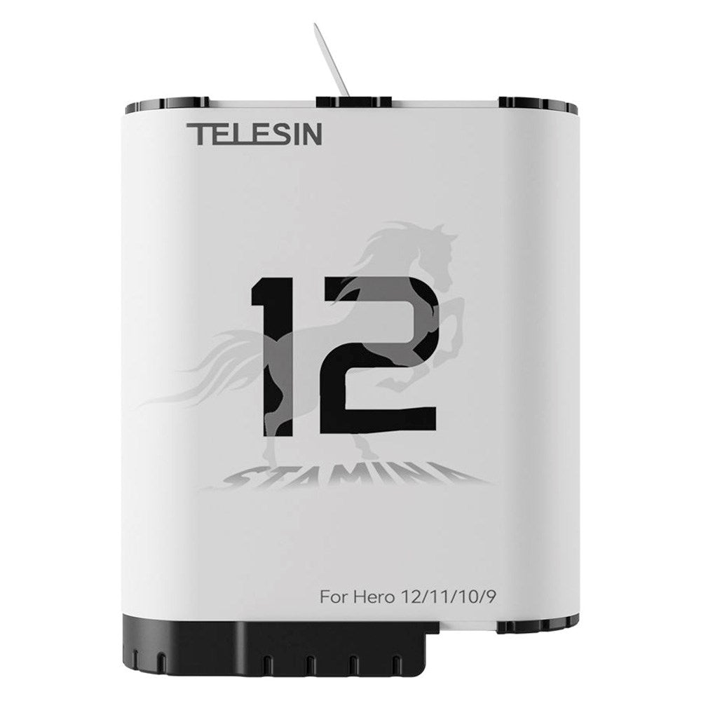 TELESIN Stamina Batteri til GoPro Hero 9 / 10 / 11 / 12 - Hvit