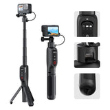 TELESIN 3-i-1 PowerBank Selfie Stick for GoPro Hero 9 / 10 / 11 / 12 / 13 / MAX - 5000 mAh - Svart