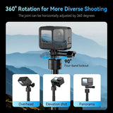 TELESIN 3-i-1 PowerBank Selfie Stick for GoPro Hero 9 / 10 / 11 / 12 / 13 / MAX - 5000 mAh - Svart