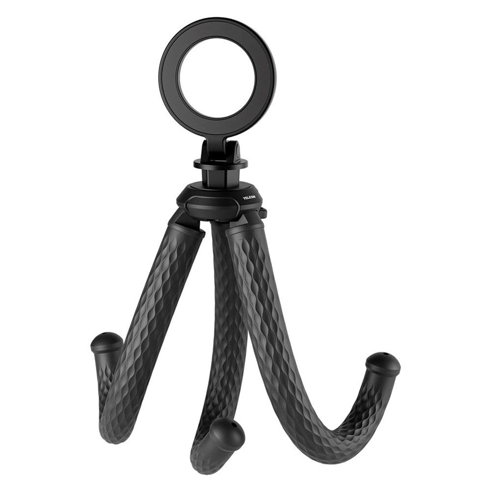 TELESIN Magnetisk Fleksibelt Stativ for Mobil & Action Kamera - MagSafe Kompatibel - Svart