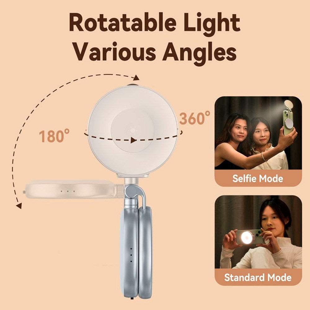 TELESIN Magnetisk Lys for Mobil - MagSafe Kompatibel - Hvit