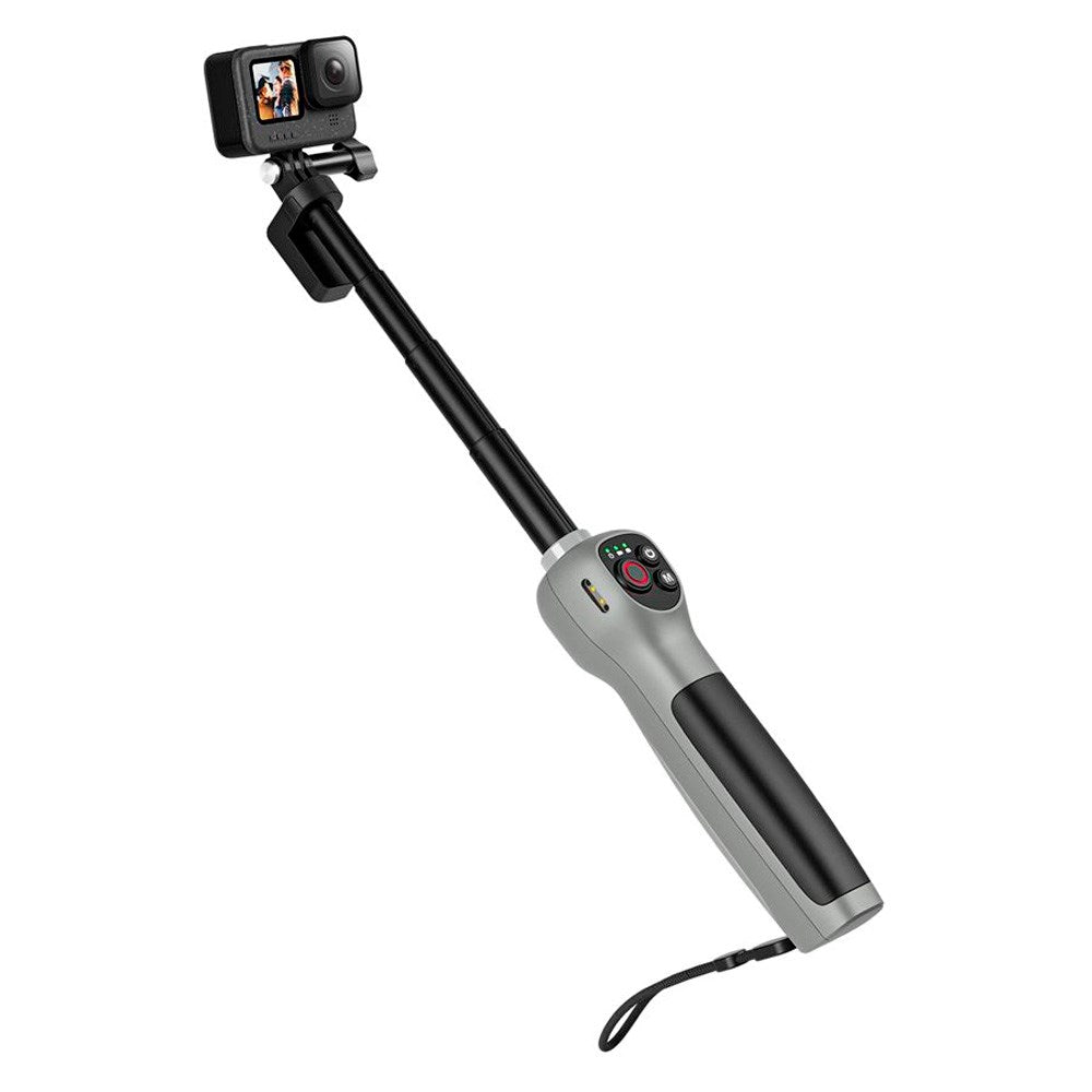 TELESIN Undervanns Selfie Stick m. Innebygd Fjernkontroll for GoPro Hero 8 / 9 / 10 / 11 / 12 / 13 - Grå / Svart