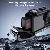 TELESIN Metall Cage til DJI Osmo Action 3 / 4 / 5 Pro - Grå