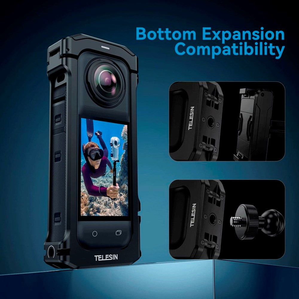 TELESIN Metal Cage for Insta360 X4 - Svart