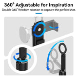 TELESIN Magnetisk Selfie Stick med Bluetooth Knapplukker - MagSafe Kompatibel - Svart