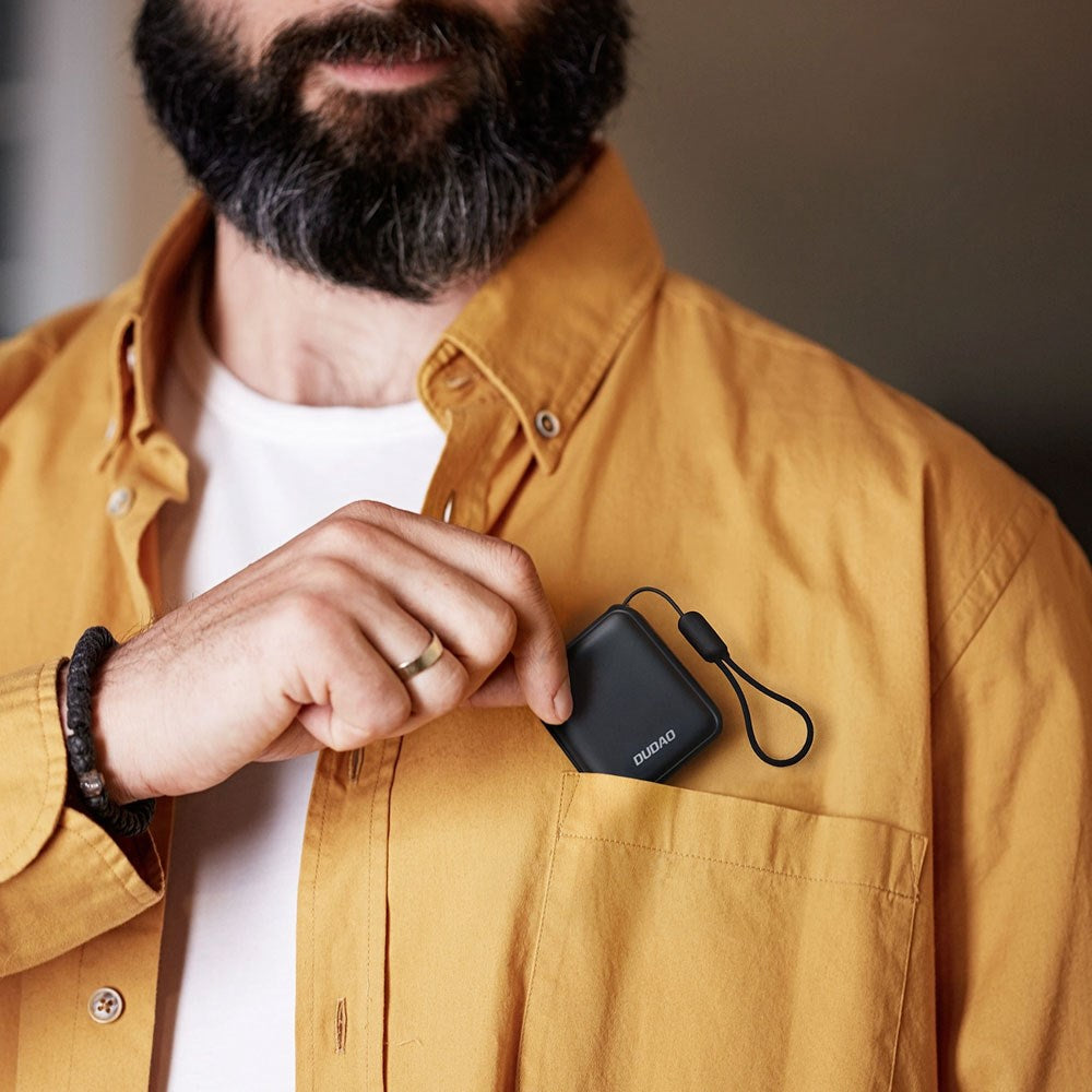 Dudao K22+ 22.5W PowerBank m. USB-C Kabel - 10.000 mAh - Grå