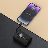 Dudao K14 10.000 mAh PowerBank m. Innebygd USB-C Kabel & Lightning Kabel - Svart