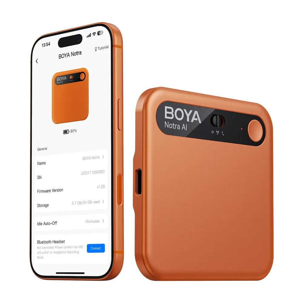 BOYA Notra Stemmeopptaker m. AI - Oransje