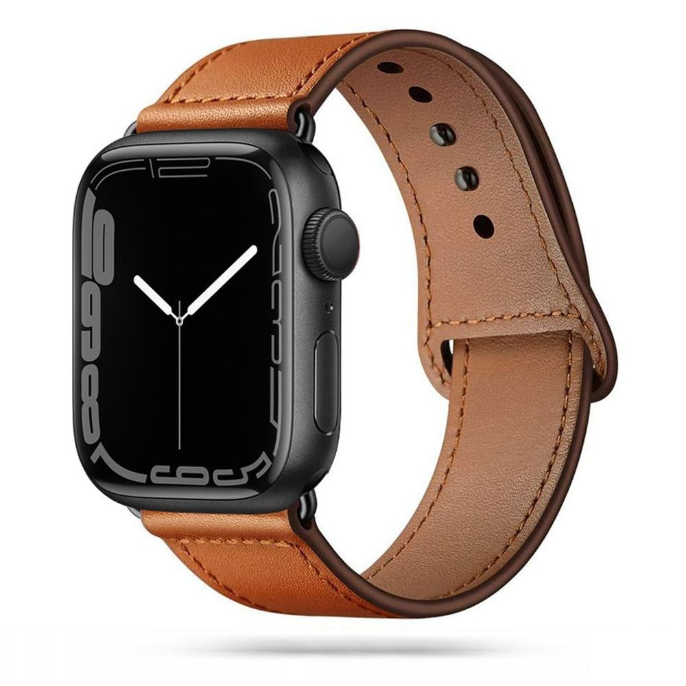 Apple Watch (38/40/SE/41/42mm) Tech-Protect Leatherfit-Rem - Brun