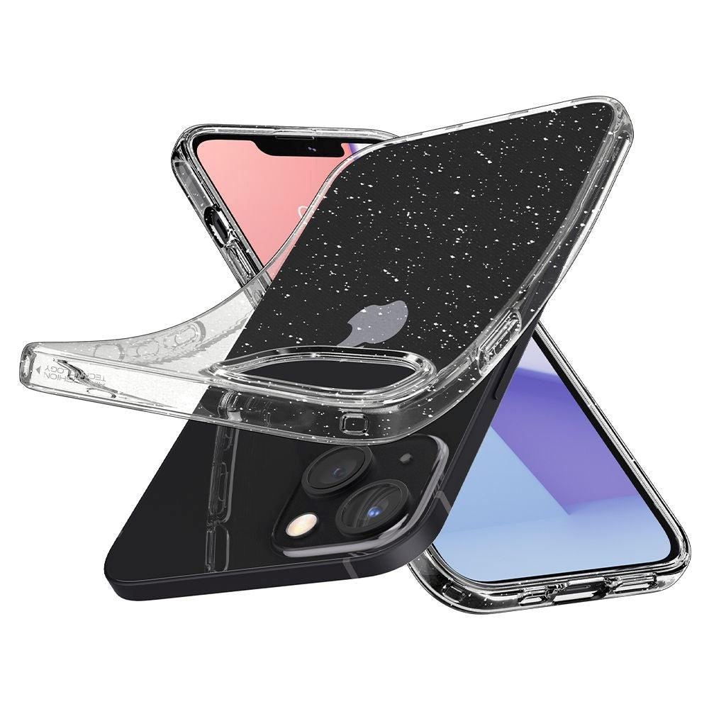 Spigen iPhone 13 Liquid Crystal Glitter Deksel - Gjennomsiktig