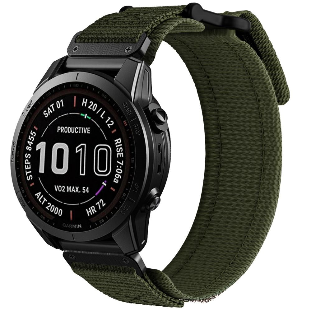 Universal Garmin 26mm QuickFit Tech-Protect Scout Pro Stoffrem - Grønn