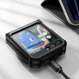 Samsung Galaxy Z Flip5 (5G) Tech-Protect Kevlar Pro Hardplast Deksel med Skjermbeskytter & Kickstand - Svart