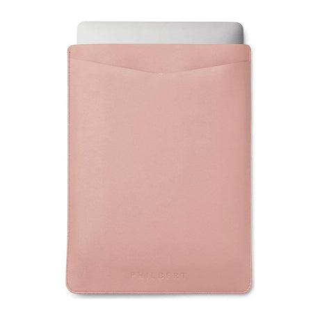 Philbert UltraSlim Vegansk Skinn Sleeve m. Stropp til MacBook / Laptop 15" (35,5 x 25 x 2 cm) - Rosa