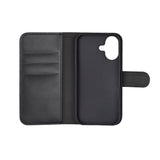 iPhone 16 Classic Wallet Flip Deksel med Stativfunksjon - Svart
