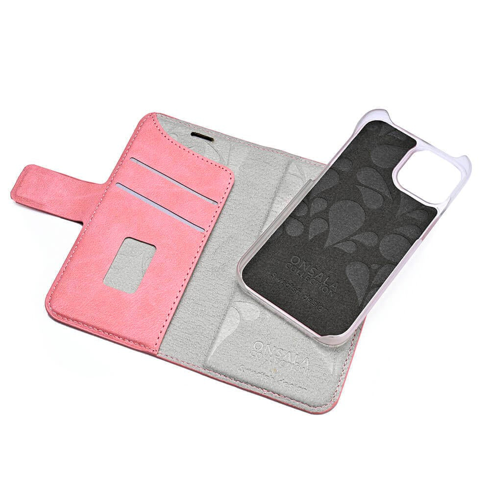 GEAR iPhone 13 Mini ONSALA Fashion Collection PU Skinn Flipdeksel med Magnet & Lommebok - Dusty Pink