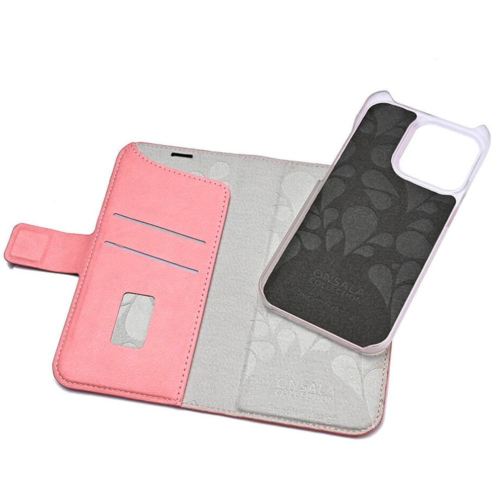 GEAR iPhone 13 Pro ONSALA Fashion Collection PU Skinn Flipdeksel med Magnet & Lommebok - Dusty Pink