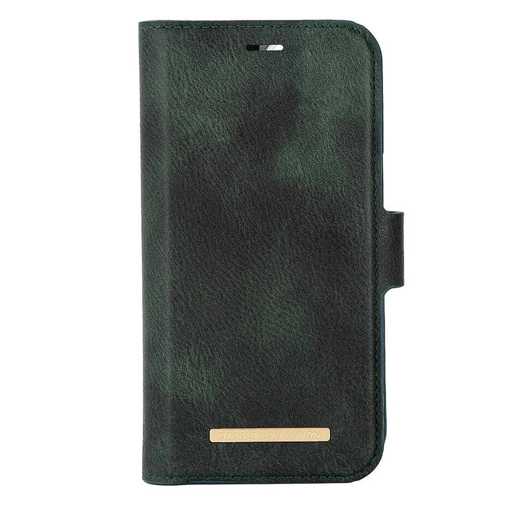 iPhone 15 GEAR ONSALA  Fashion Collection PU Skinn Flipdeksel med Magnet & Lommebok - MagSafe-Kompatibel - Dark Green