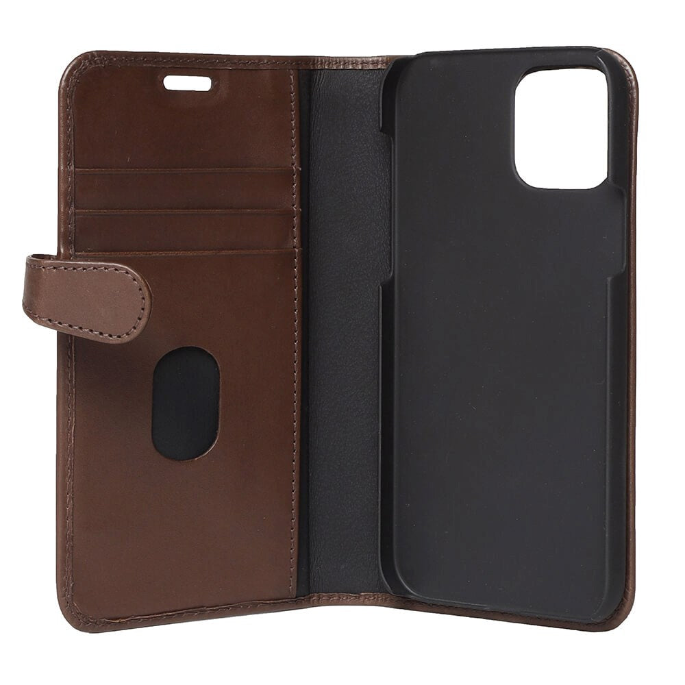 iPhone 12 / 12 Pro Gear Buffalo Wallet Skinn Magnetisk Deksel med Lommebok - Brun