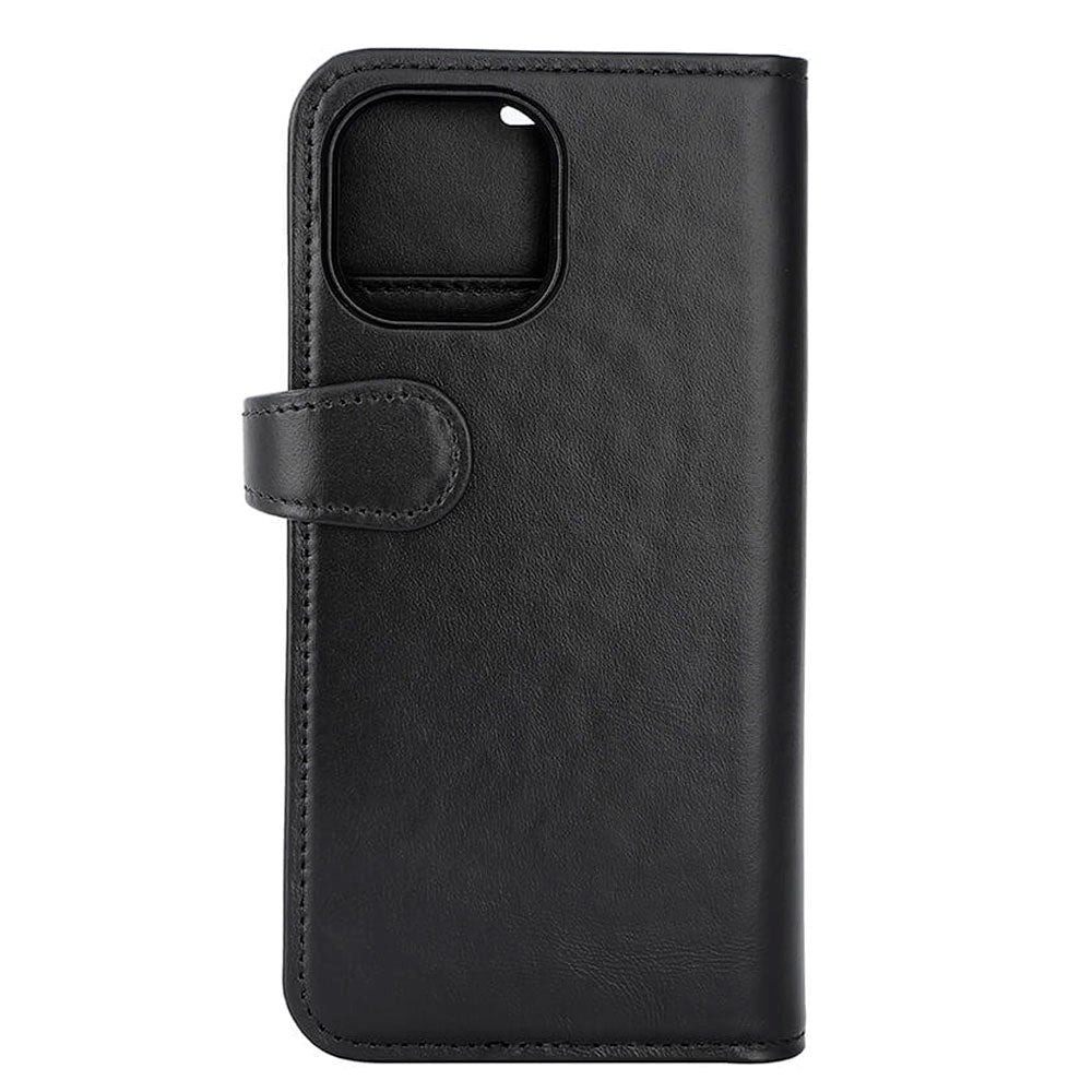 iPhone 15 GEAR Buffalo 2-i-1 Magnet Flip-Deksel i Ekte Skinn med Lommebok - Svart