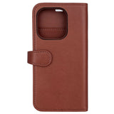 iPhone 15 Pro GEAR Buffalo 2-i-1 Magnet Flip-Deksel i Ekte Skinn med Lommebok - Brun