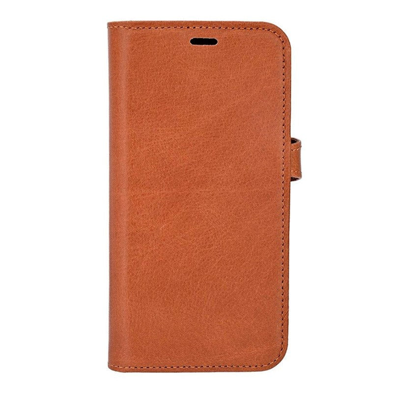iPhone 16e Buffalo 2-i-1 Ekte Skinn Flip Deksel - Brun