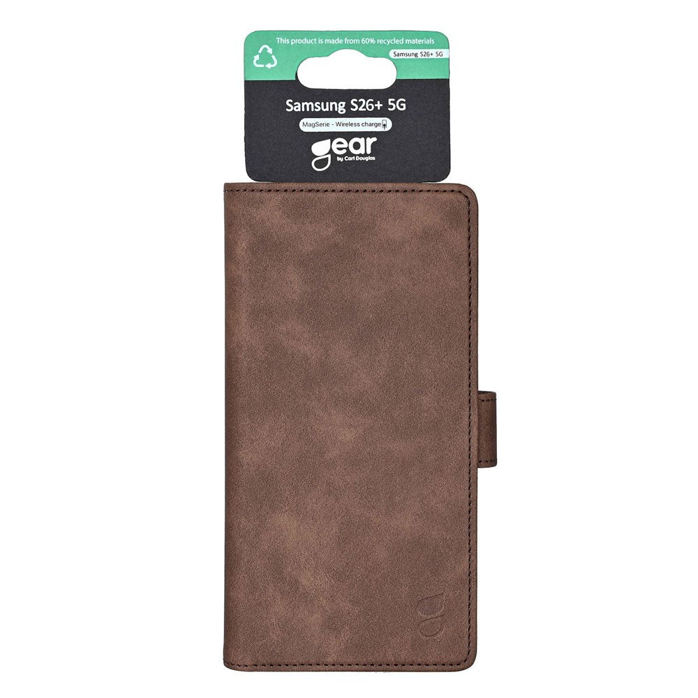 Samsung Galaxy S26+ (Plus) GEAR Kunstskinn Flip Deksel - MagSafe Kompatibel - Brun