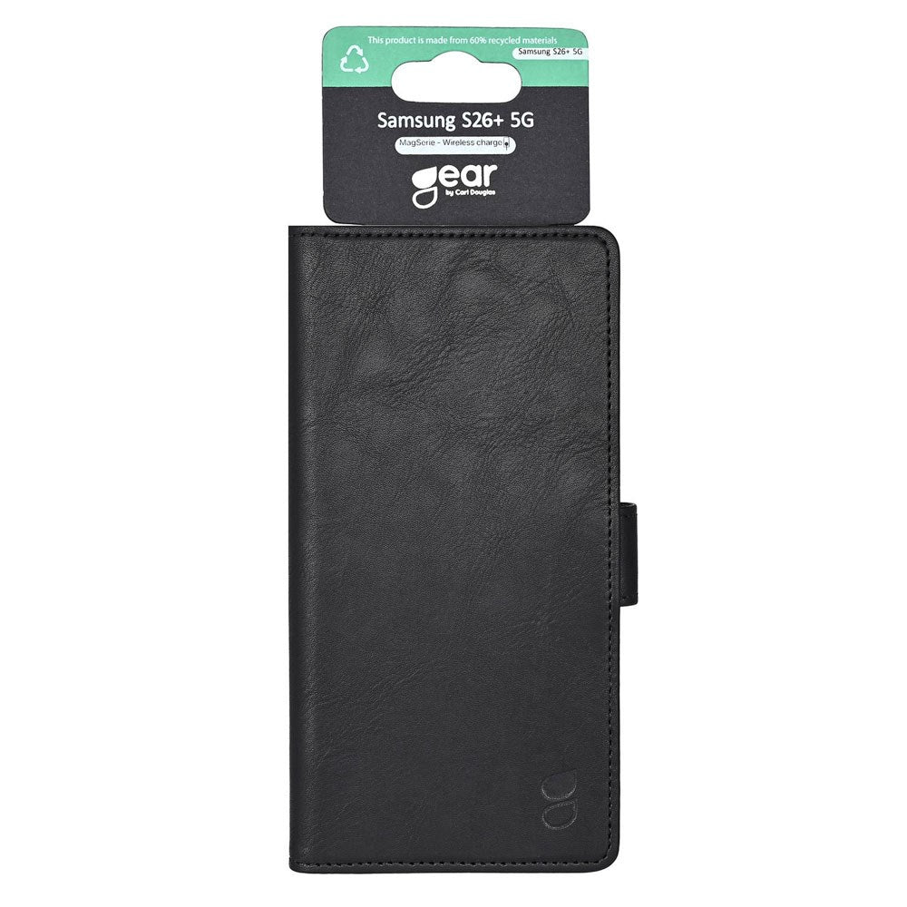 Samsung Galaxy S26+ (Plus) GEAR Kunstskinn Flip Deksel - MagSafe Kompatibel - Svart