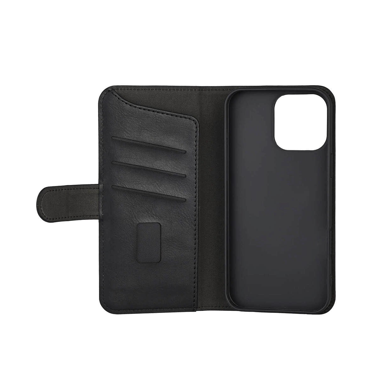 iPhone 16 Pro Max GEAR Wallet - Flip Deksel i Kunstskinn med Lommebok for 3 Kort - MagSafe Kompatibel - Svart