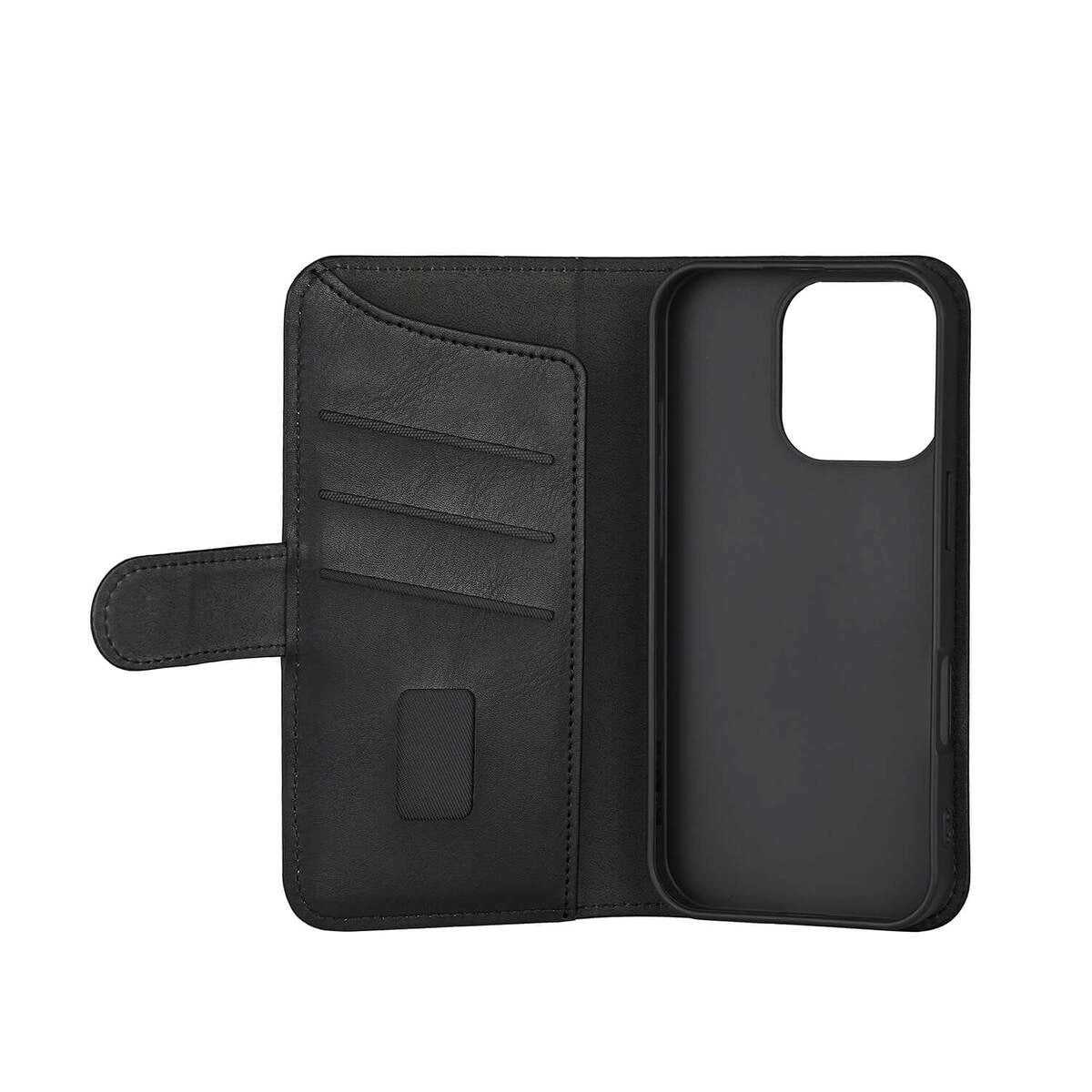 iPhone 16 Pro GEAR Wallet - Flip Deksel i Kunstskinn med Lommebok for 3 Kort - MagSafe Kompatibel - Svart