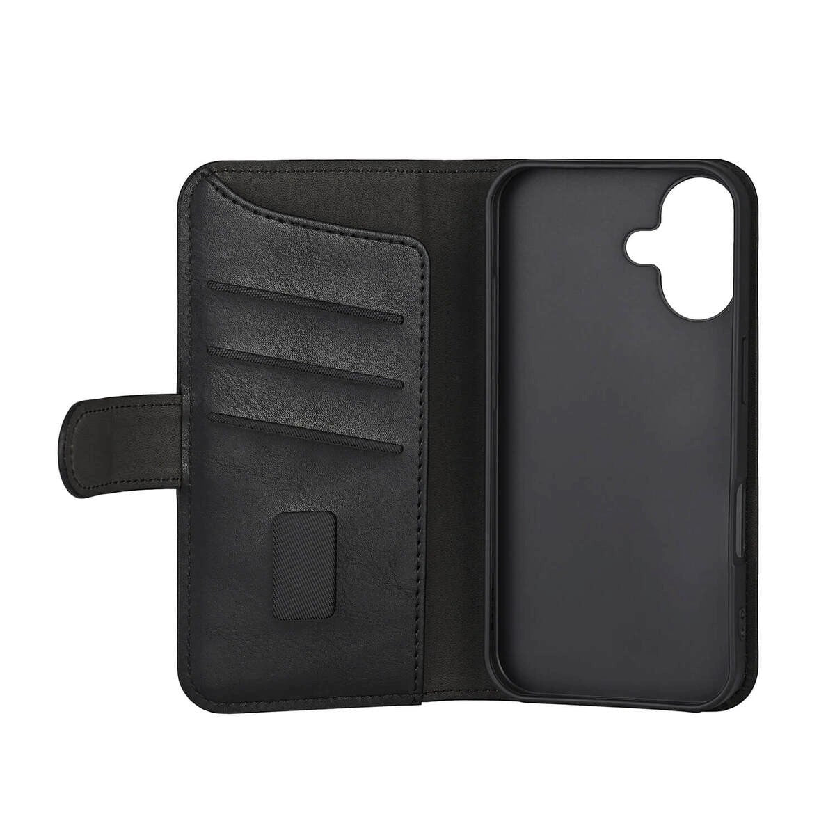 iPhone 16 Plus GEAR Wallet - Flip Deksel i Kunstskinn med Lommebok for 3 Kort - MagSafe Kompatibel - Svart