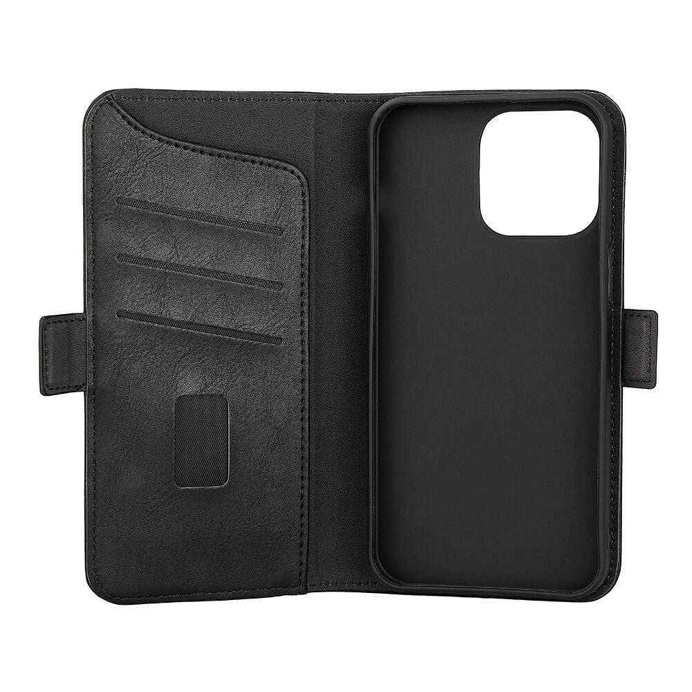 iPhone 15 Pro Max GEAR Wallet - Flip Deksel i Kunstskinn med Lommebok for 3 Kort - Svart