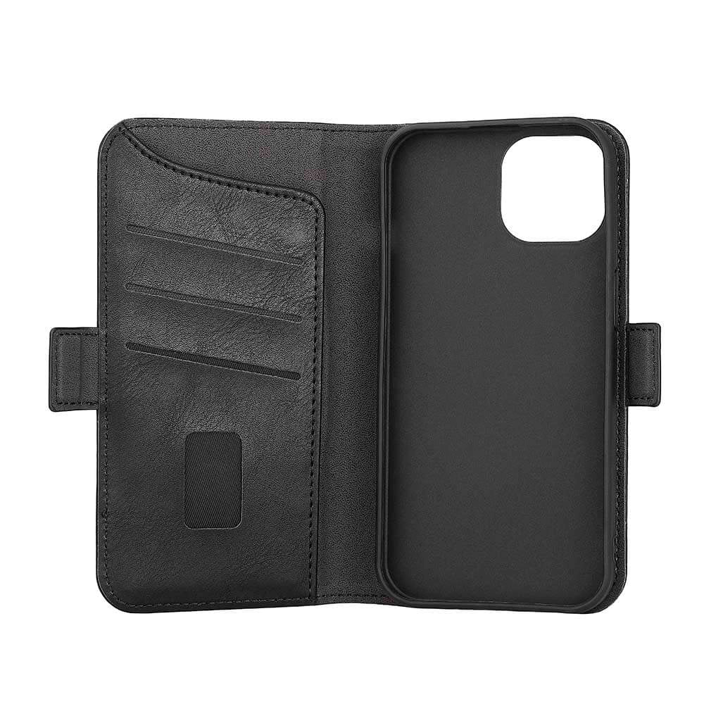 iPhone 15 GEAR Wallet - Flip Deksel i Kunstskinn med Lommebok for 3 Kort - Svart