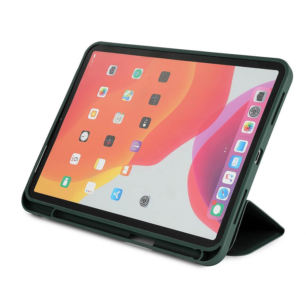 iPad 10.9" (2022) GEAR Pencilpocket Skinn Flip Deksel - Grønn