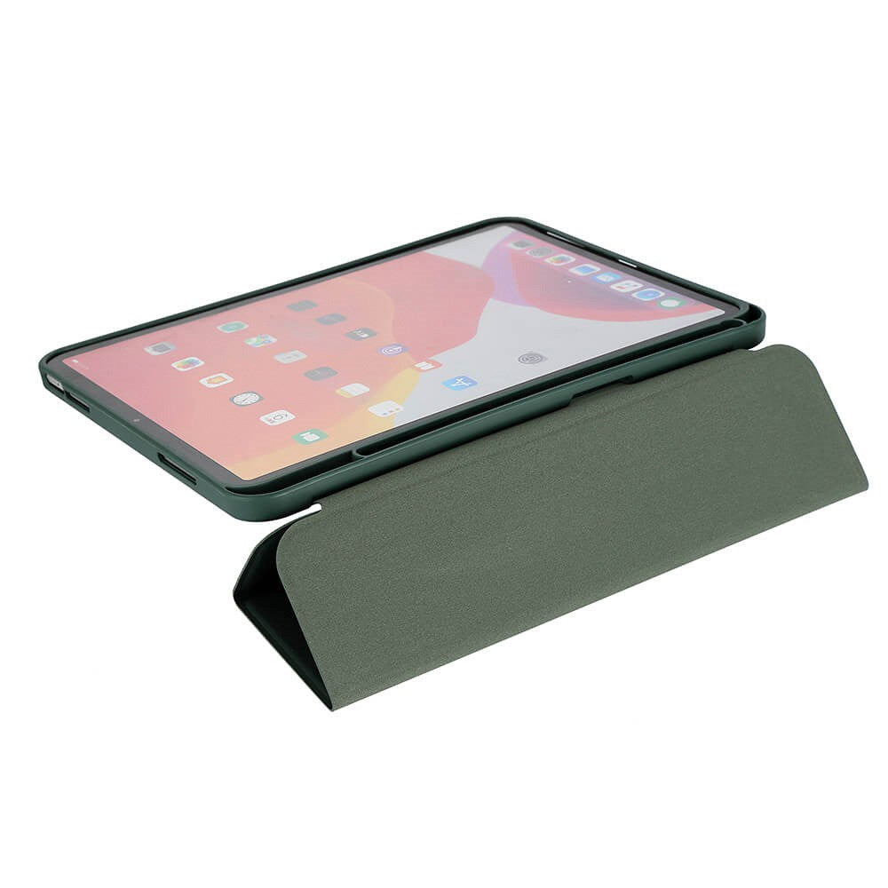 iPad 10.9" (2022) GEAR Pencilpocket Skinn Flip Deksel - Grønn