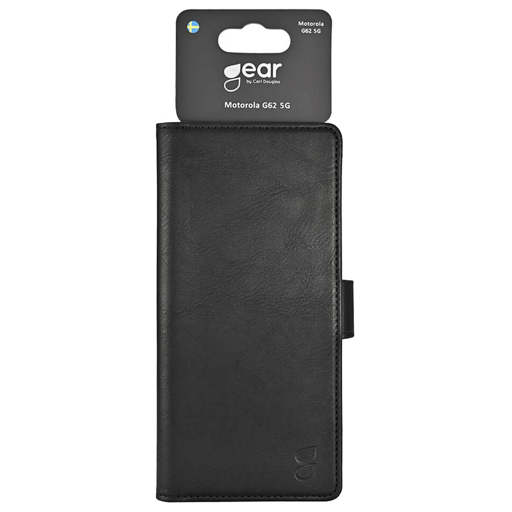 Motorola Moto G62 (5G) Gear Wallet - Flippdeksel i Skinn med Lommebok - Svart