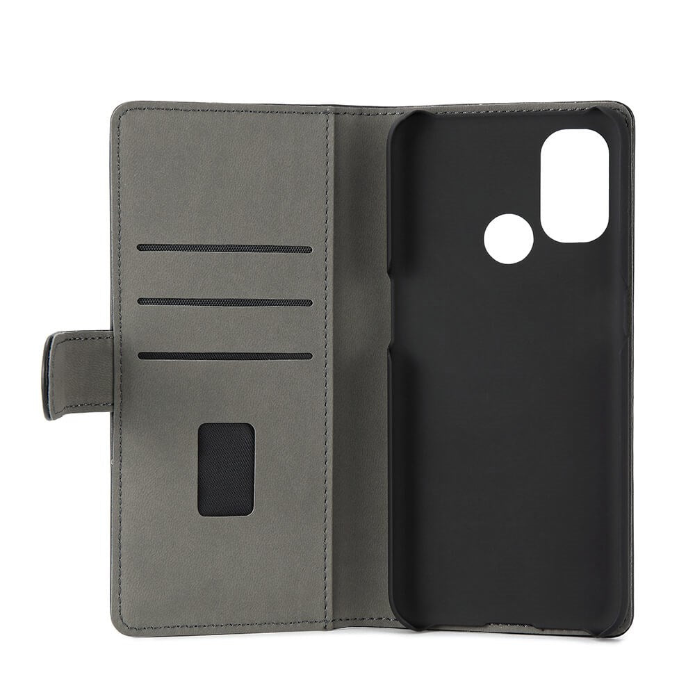 GEAR OnePlus Nord N100 Leather Wallet Flip Deksel med Lommebok-Sort