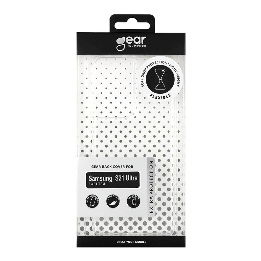 Samsung Galaxy S21 Ultra GEAR Fleksibelt Plast Deksel – Gjennomsiktig