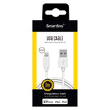 Smartline USB-A til Lightning Kabel 2 m. - Hvit