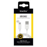 Smartline (3A/15W) USB2.0 - USB-C Kabel 2 med - Hvit