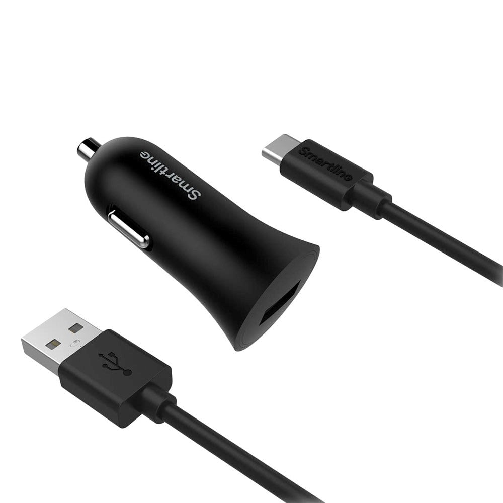 Smartline 12W Billader med USB-C Kabel 1m - Svart